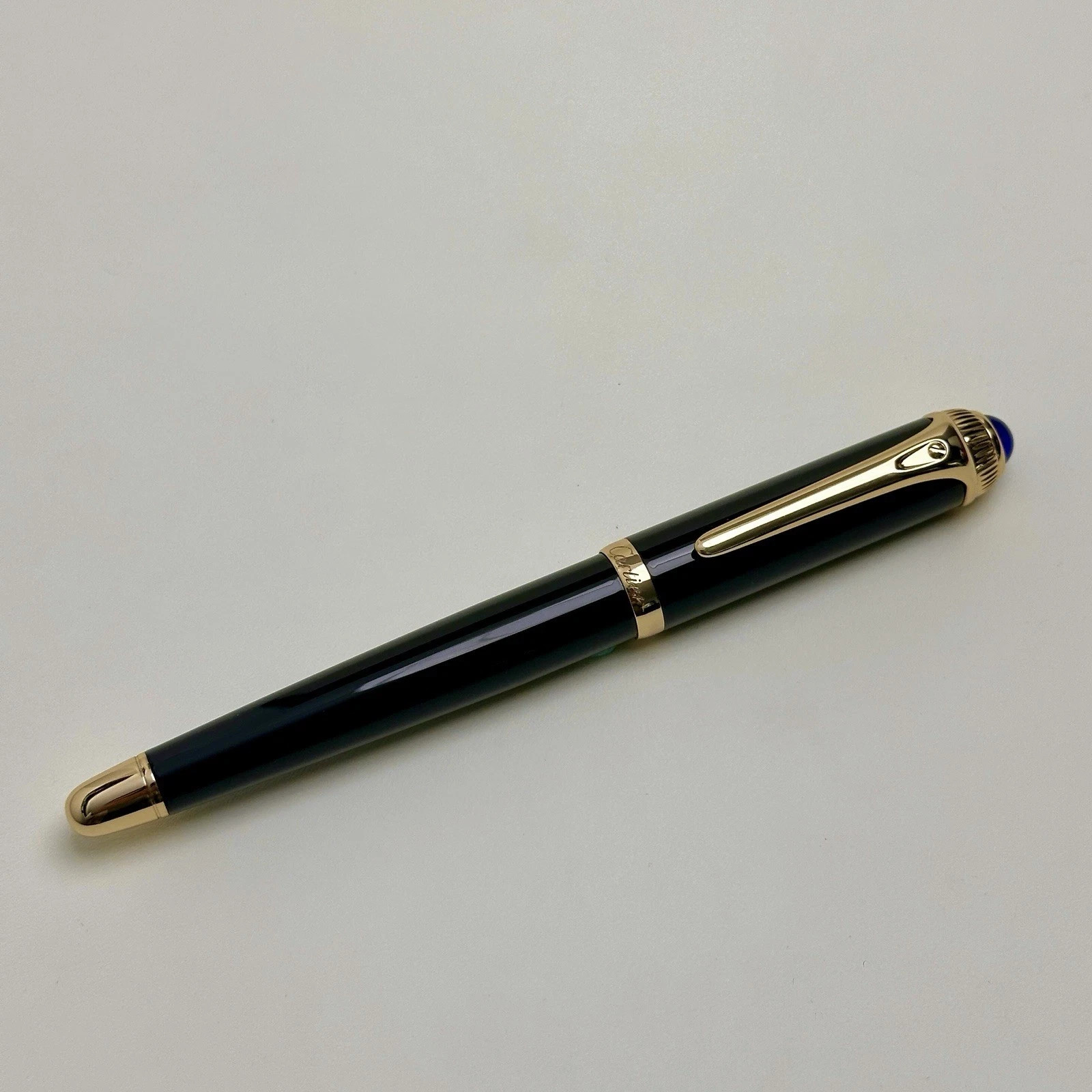 Cartier Black & Gold Rollerball Pen VIP Gift Luxury Writing Instrument