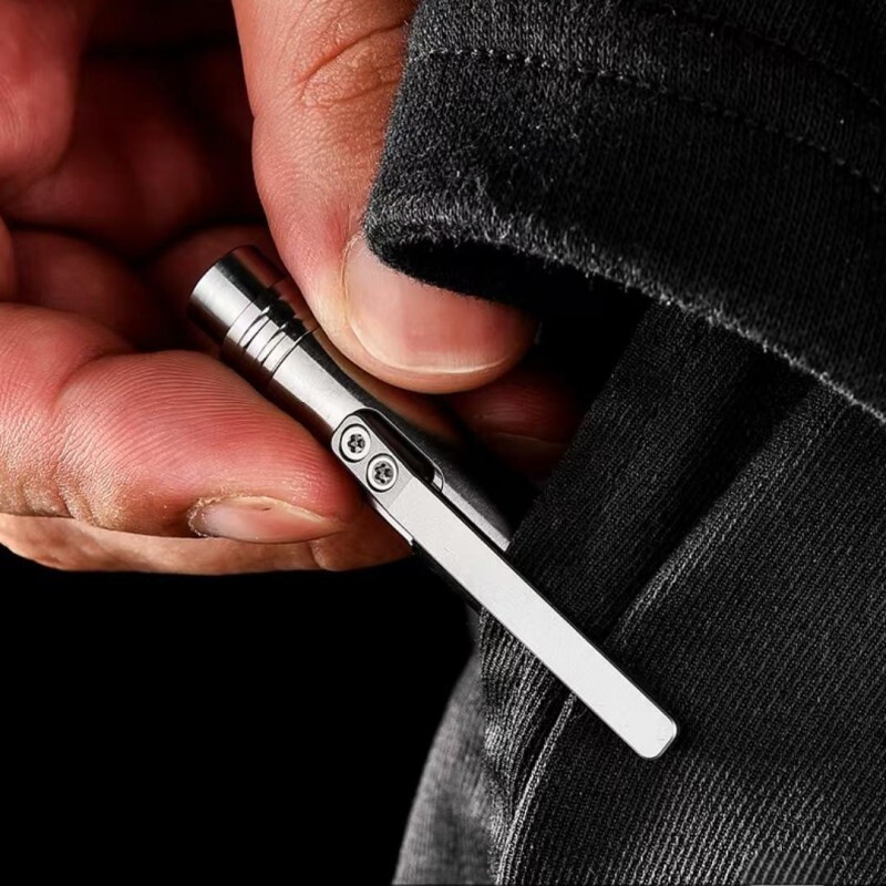 EDC Titanium Carbon Fiber Ballpoint Pen Bolt Action Signature Writing Pocket Pen