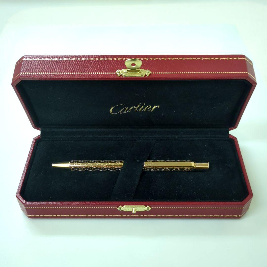 Cartier C de Ballpoint Pen Stationery Gold Authentic Unisex RARE w/ boxed