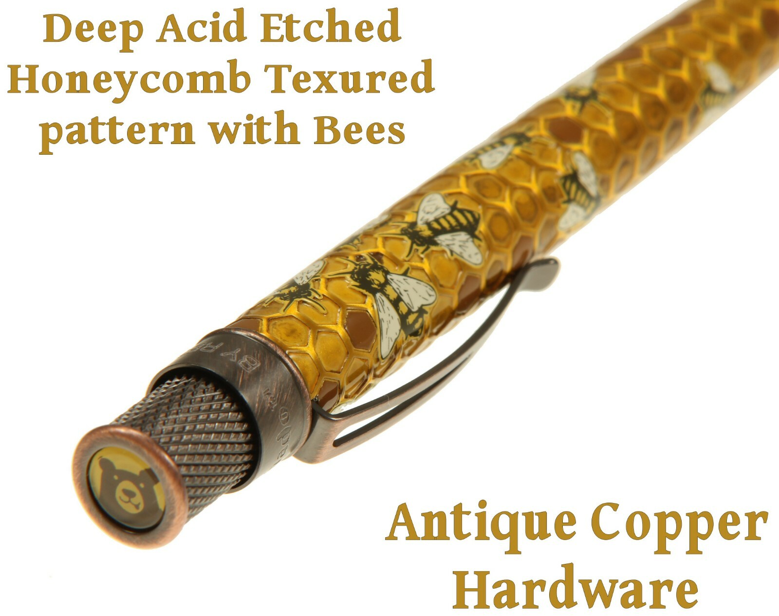 Retro 51 #VBP-1839 / «BUZZ» Acid Etched Honey Bees Tornado Ballpoint Pen