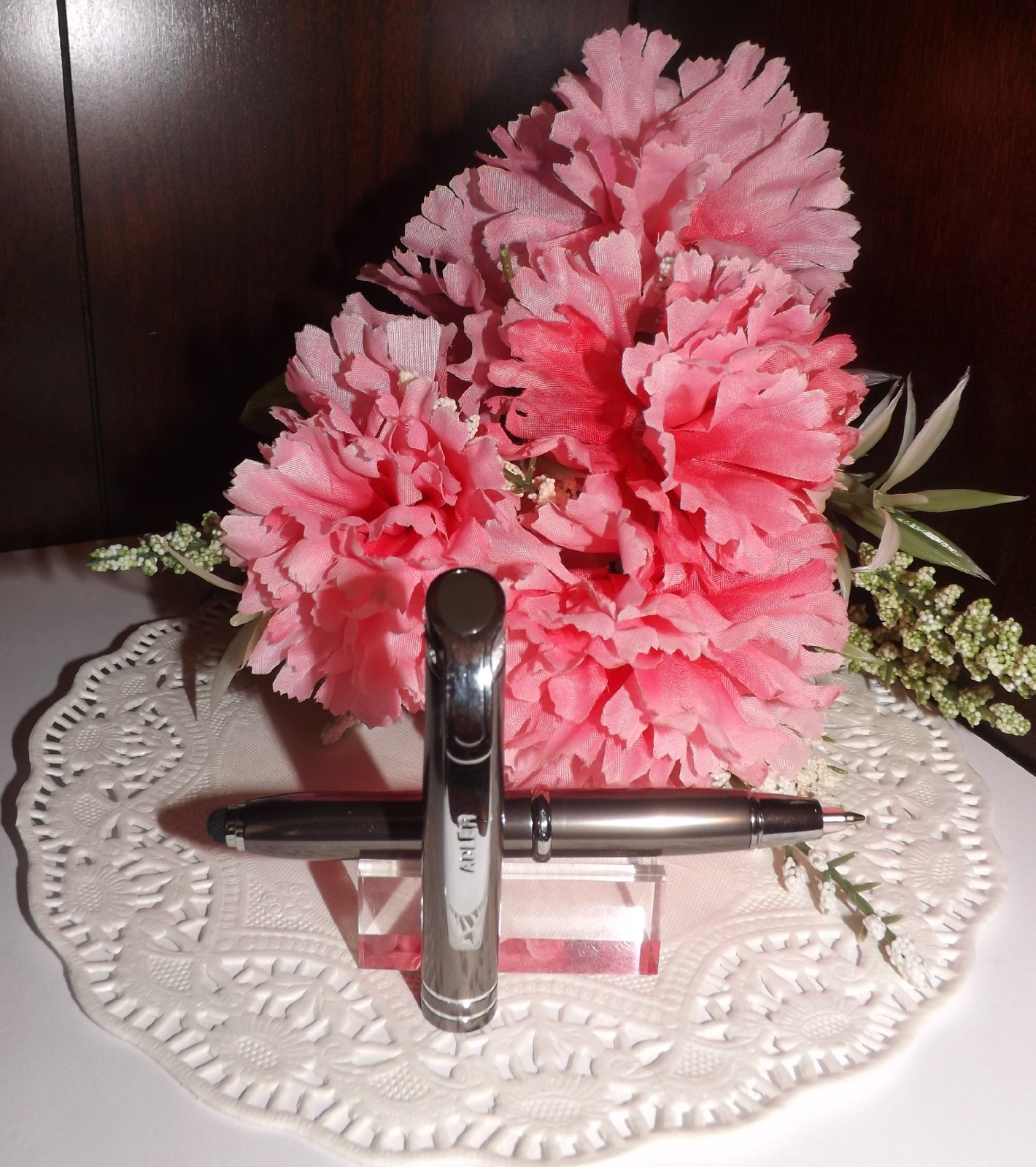 3 in 1 Medina Lighted Tip Gunmetal LED Flashlight Pen by Adler (HIGH QUALITY)