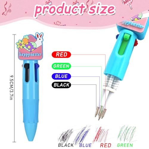 24 Pcs Easter 4-in-1 Ballpoint Pens|Colorful Cartoon Kawaii Pens |with Easter