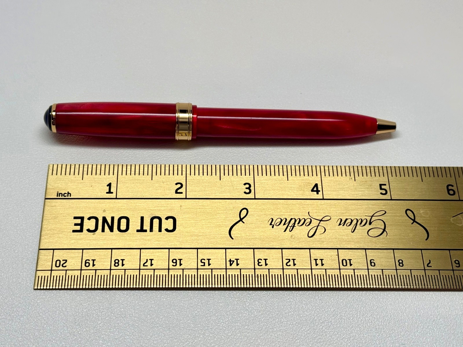 Levenger True Writer Bordeaux Red Ballpoint Pen Gold Trim NEW Levenger Refills