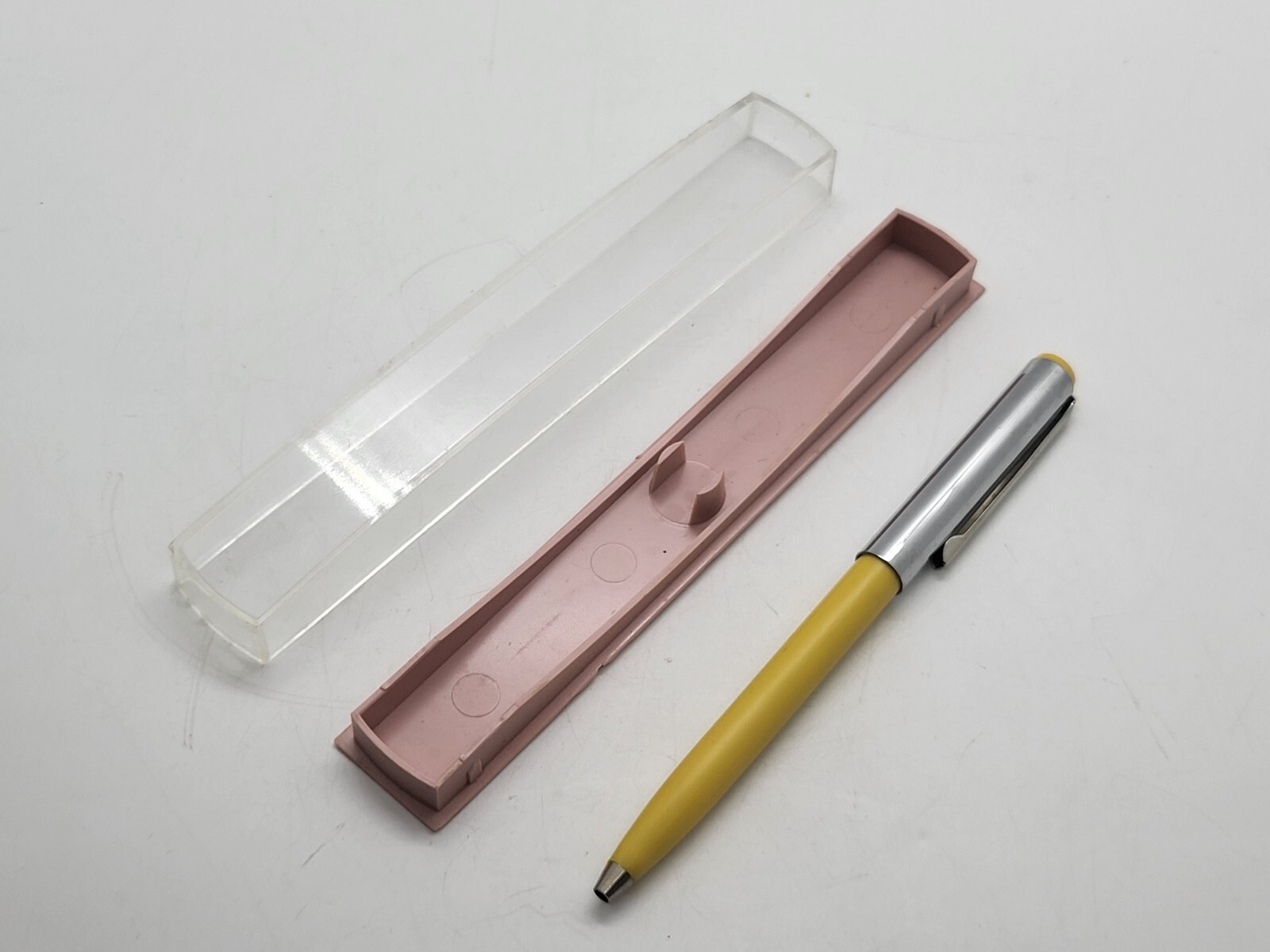 Vintage Soviet ballpoint pen USSR yellow with metal tip in a box price 2 r 40 k