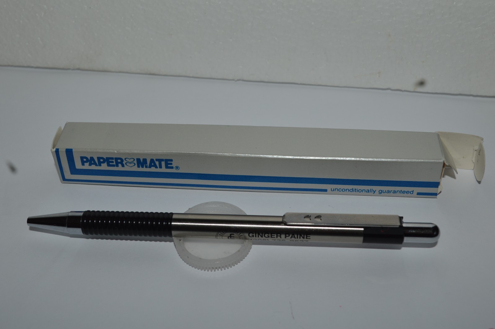 Paper Mate DYNAGRIP Ball Pen St Steel ELLIOT SALES Promo Made In Japan MOC 90’s