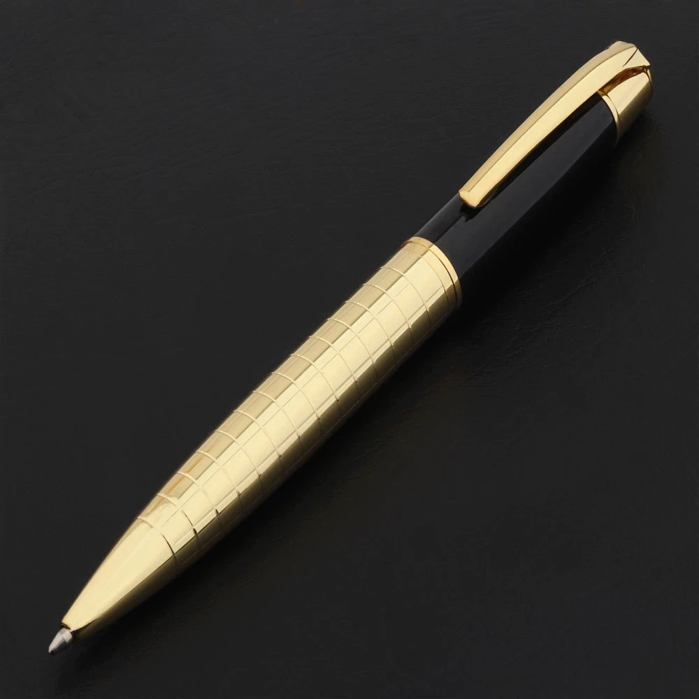 Executive Gold Ballpoint Pen, Parker Style Refill, Chiseled Grid Barrel, YP854