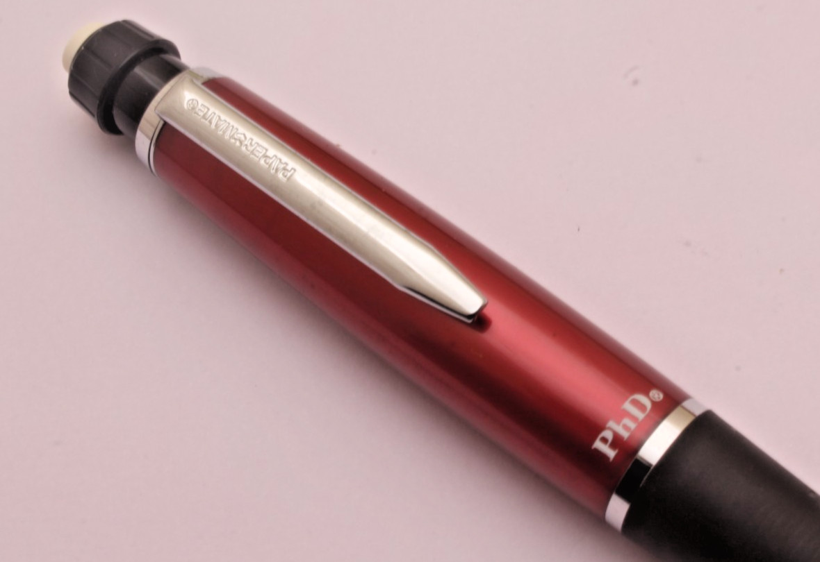 5 X Cherry Red Papermate PHD Mechanical Pencils Rubber Grip Rare NEW OLD STOCK