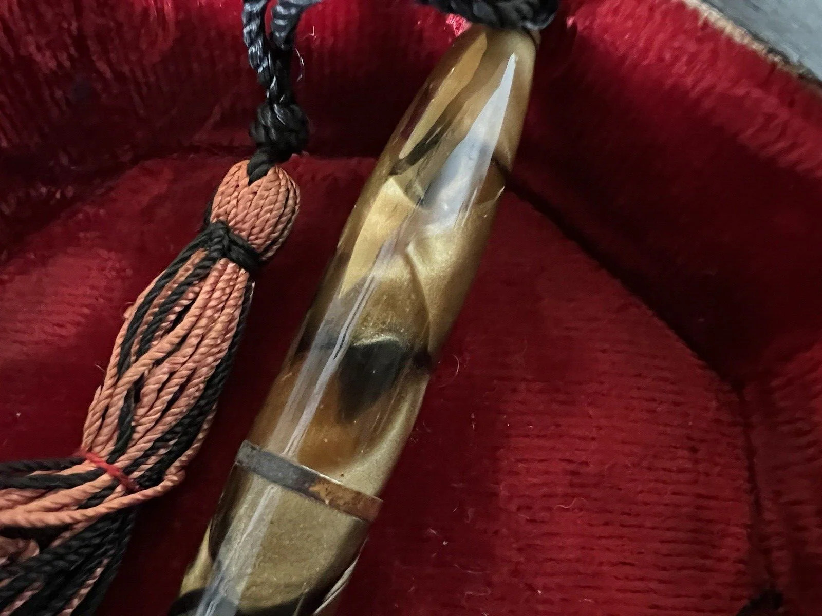 Celluloid Marbled Mechanical Pencil With Hook Charm Vintage 1930
