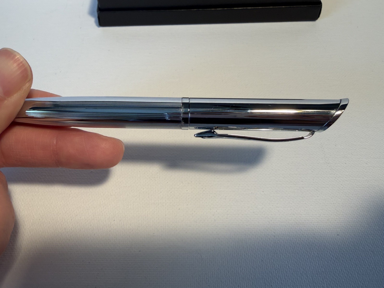 Quill Chrome Ballpoint Twist Pen Pentagon Logo w/ Original Gift Box EUC