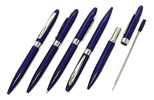 Japanese-made textured cowhide leather pen tray blue Lasting Piece metal rotary