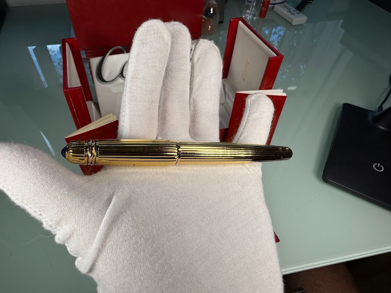 *** Cartier Pasha de Cartier / Roller ball Gold Pen With Both Box & Refill ***