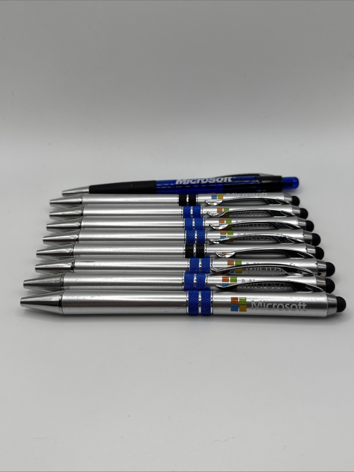 MICROSOFT Ballpoint Pen Plus Soft Rubber Styles Sales Rep Lightly Used Lot Of 9