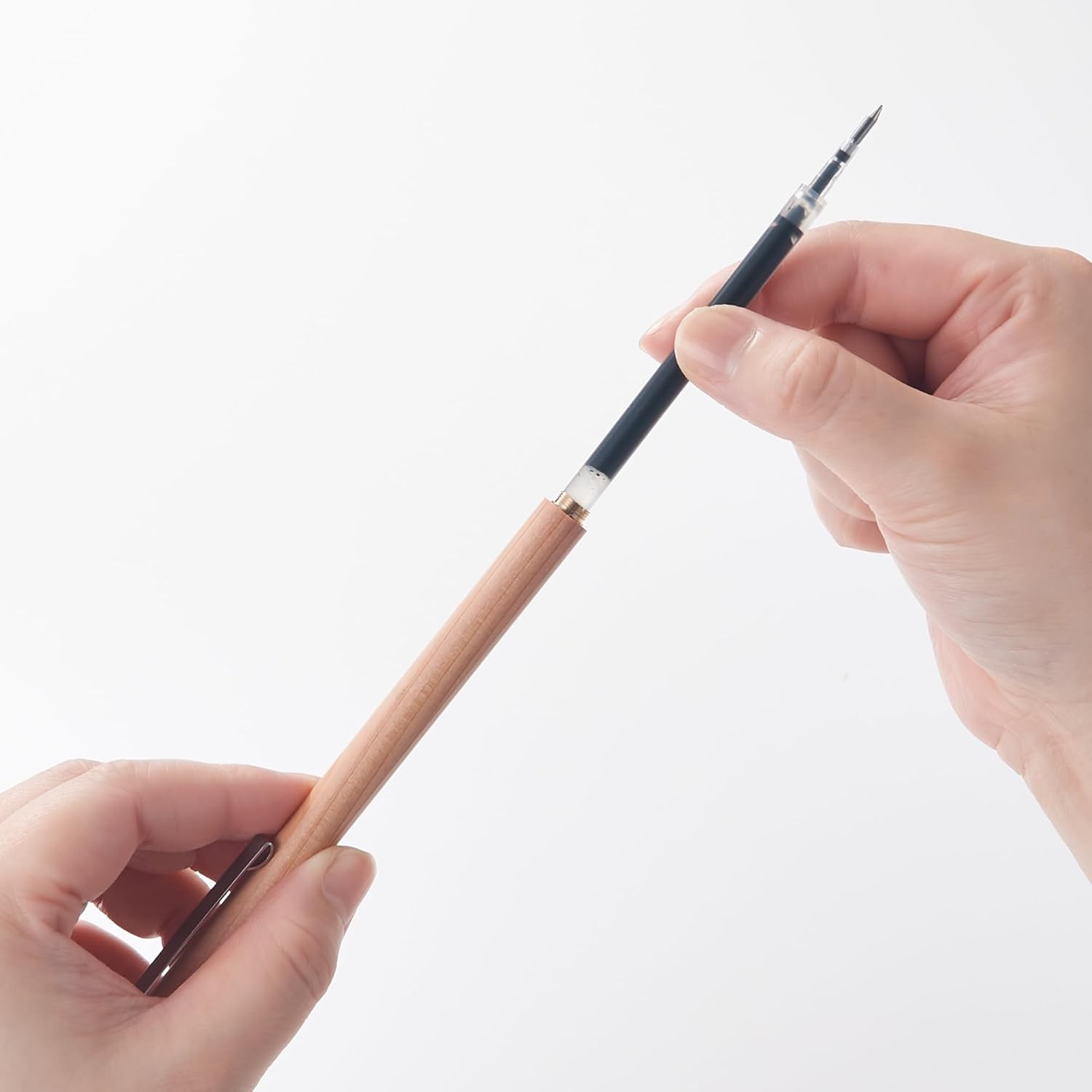 MOMA MUJI natural wood Hexagonal Ball point Pen 0.5mm made in Japan oil-based