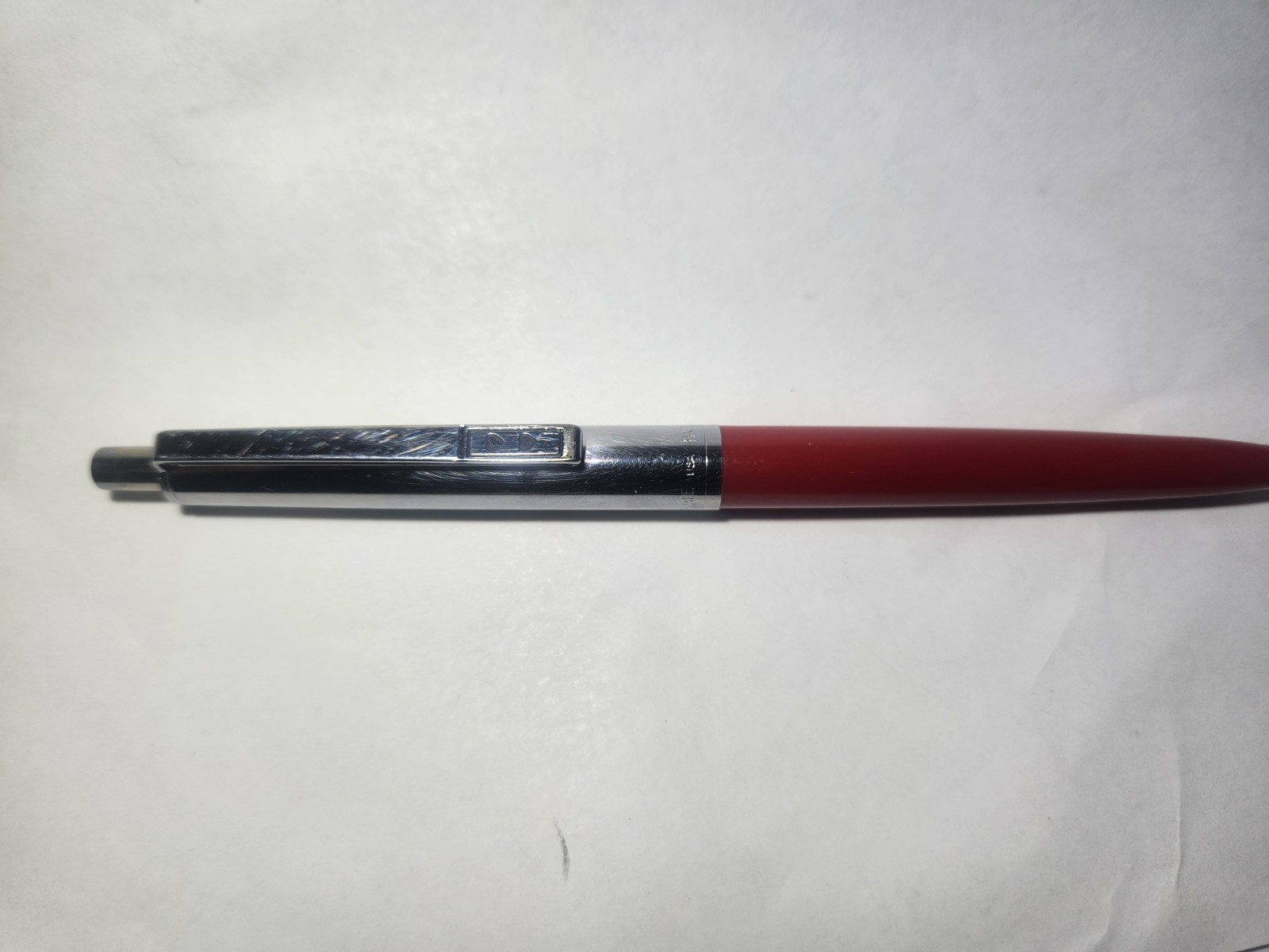 Vintage Paper Mate Double Heart Ballpoint Pen Red & Chrome