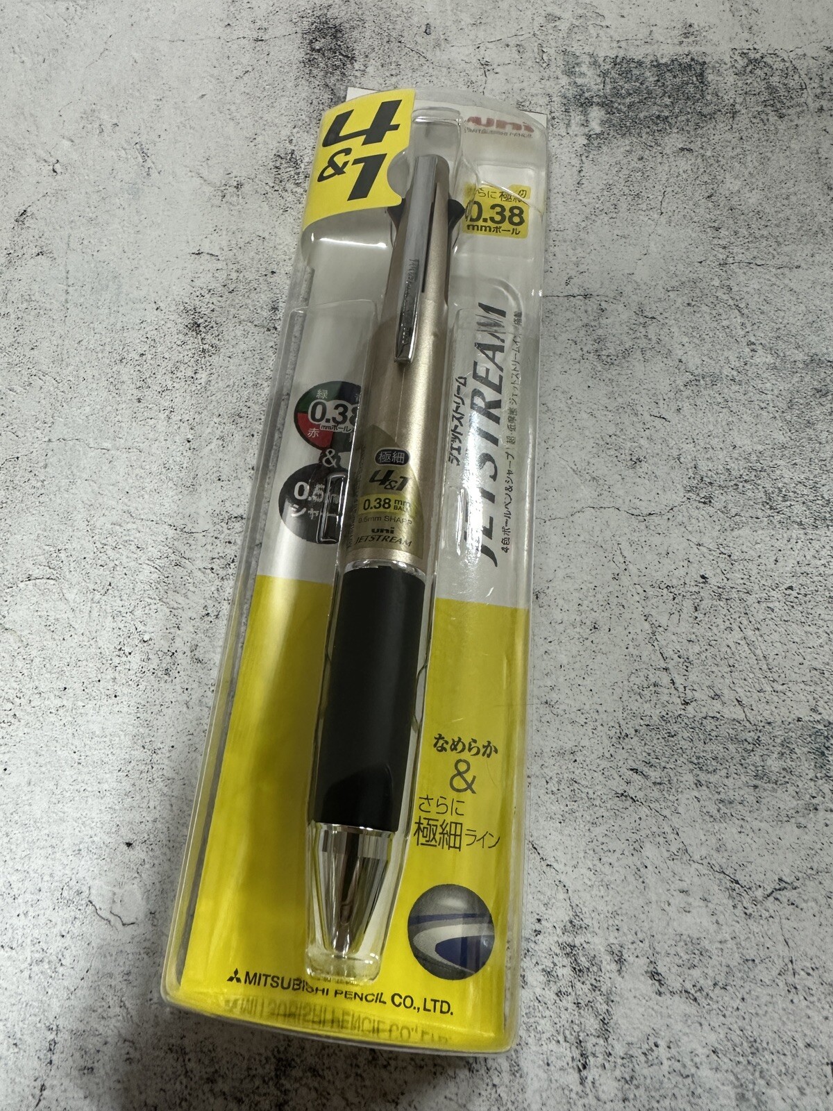 Jetstream 4&1 Metal Gold Ballpoint Pen (Black Red Blue Green) And Pen 0.38mm