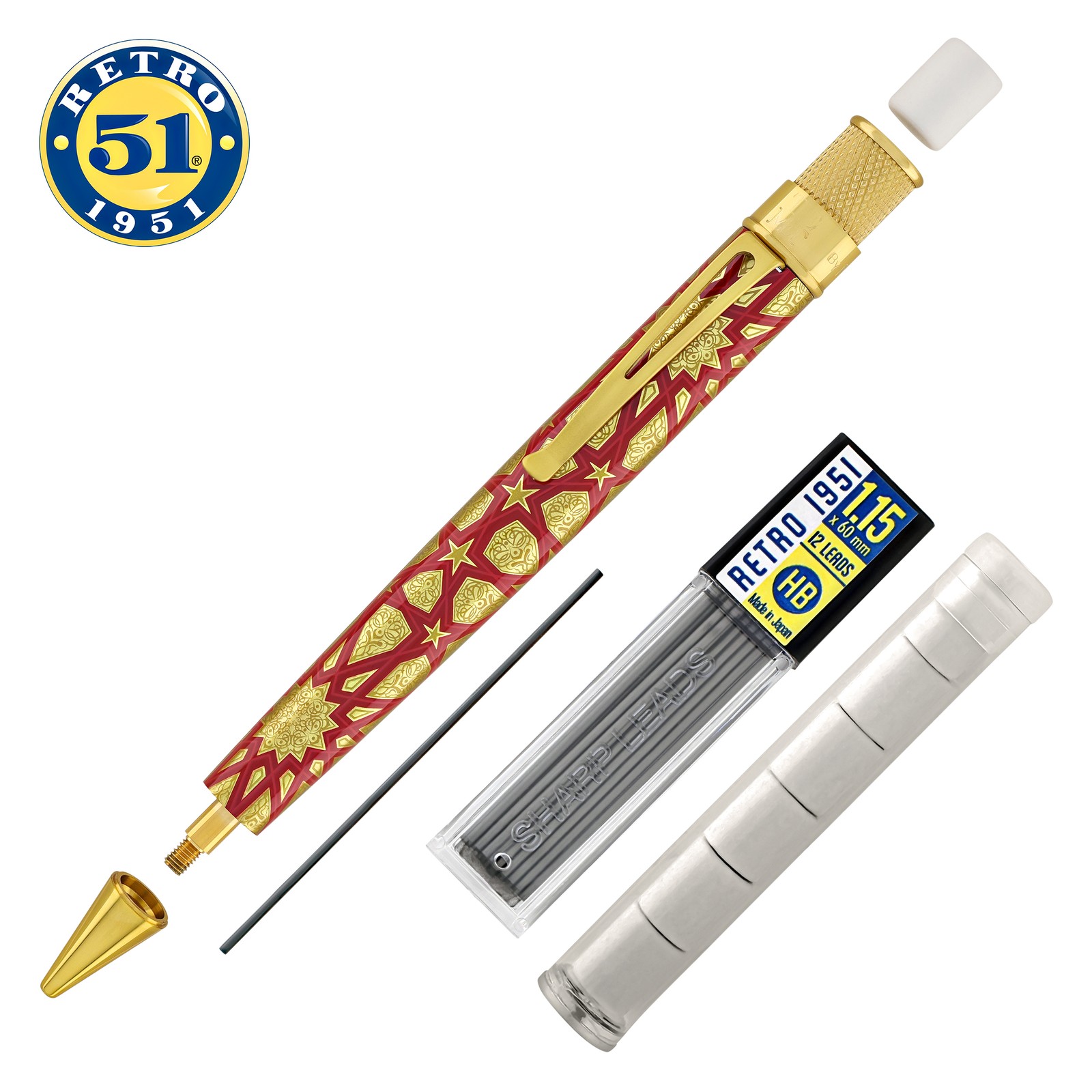 Retro 51 Tornado Metropolitan Rollerball and Pencil Set in Geometric – NEW