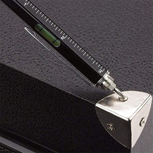 Multifunction Tool Pen, 6 in 1 Tool with Ballpoint Pen, Touch Black + 2×refills