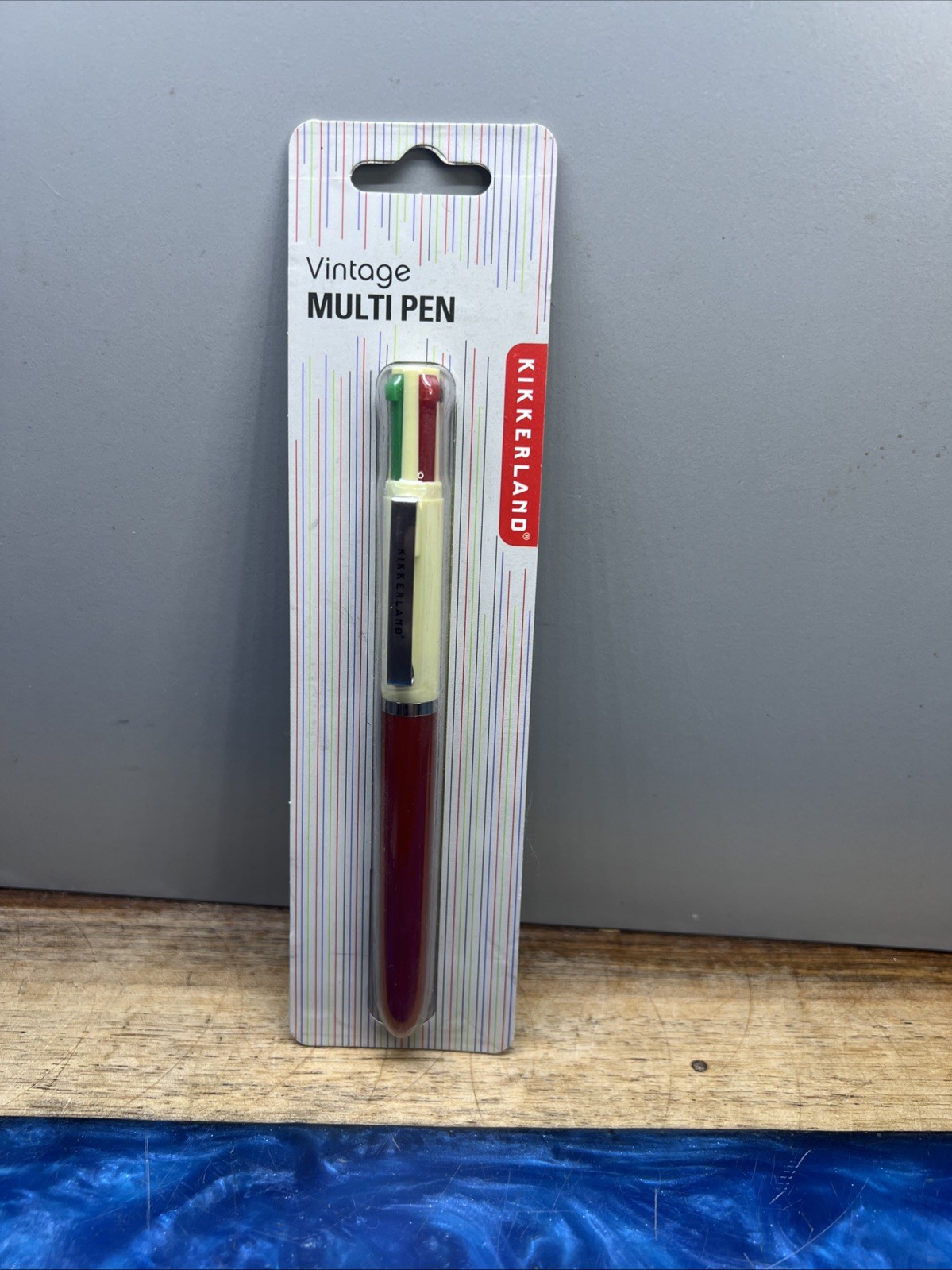 Kikkerland Vintage Multi Pen Clicker 4 Colors Red Green Blue Black New