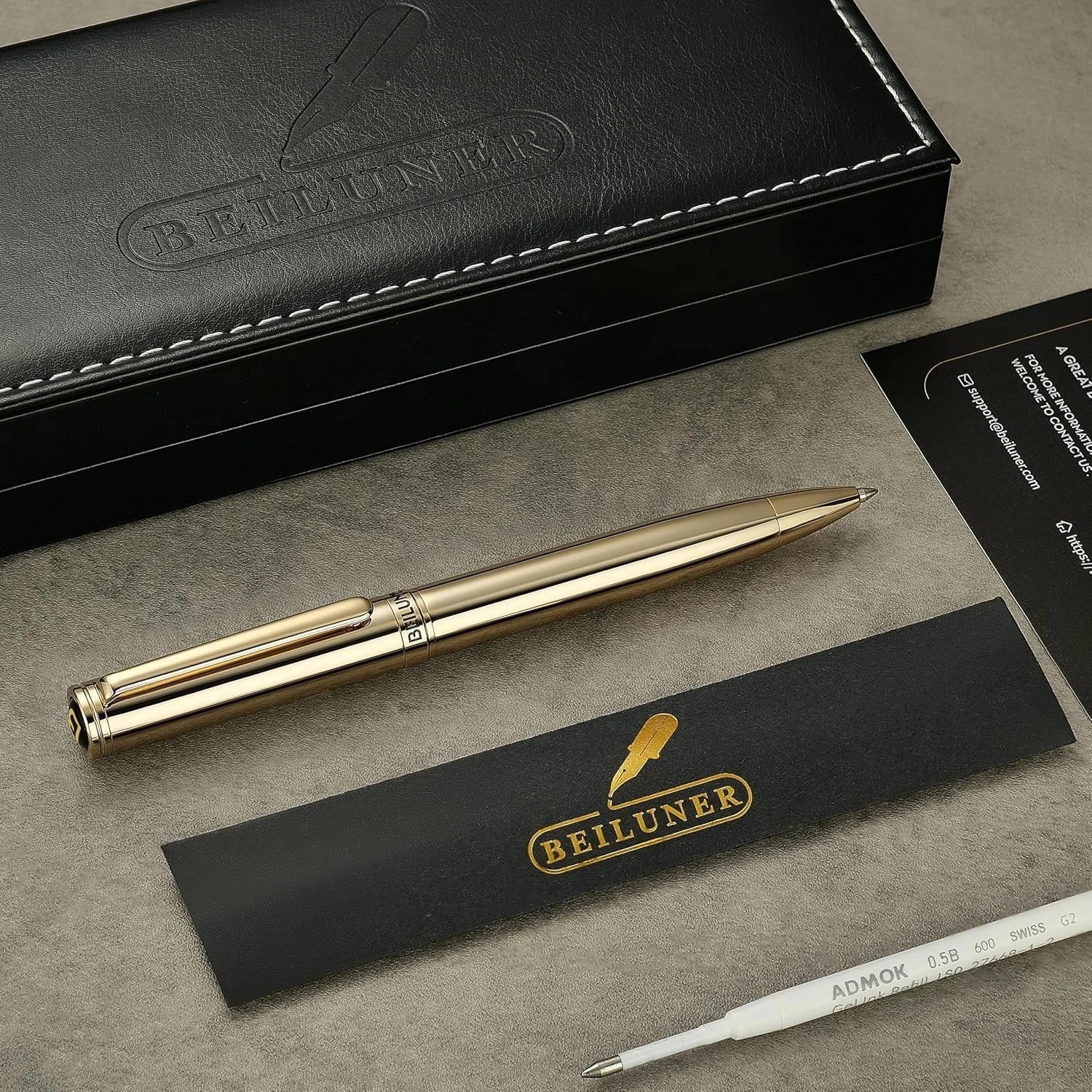 Stunning 24K Gold Plated Gel Pen, Black Ink, Luxury Writing