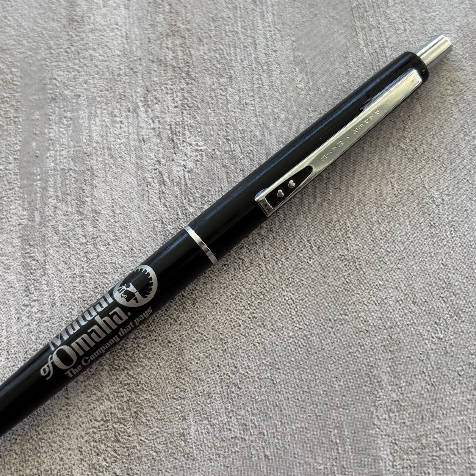 Vintage Paper Mate Double Heart Pen Mutual of Omaha, KS Advertising ~Dry Ink~