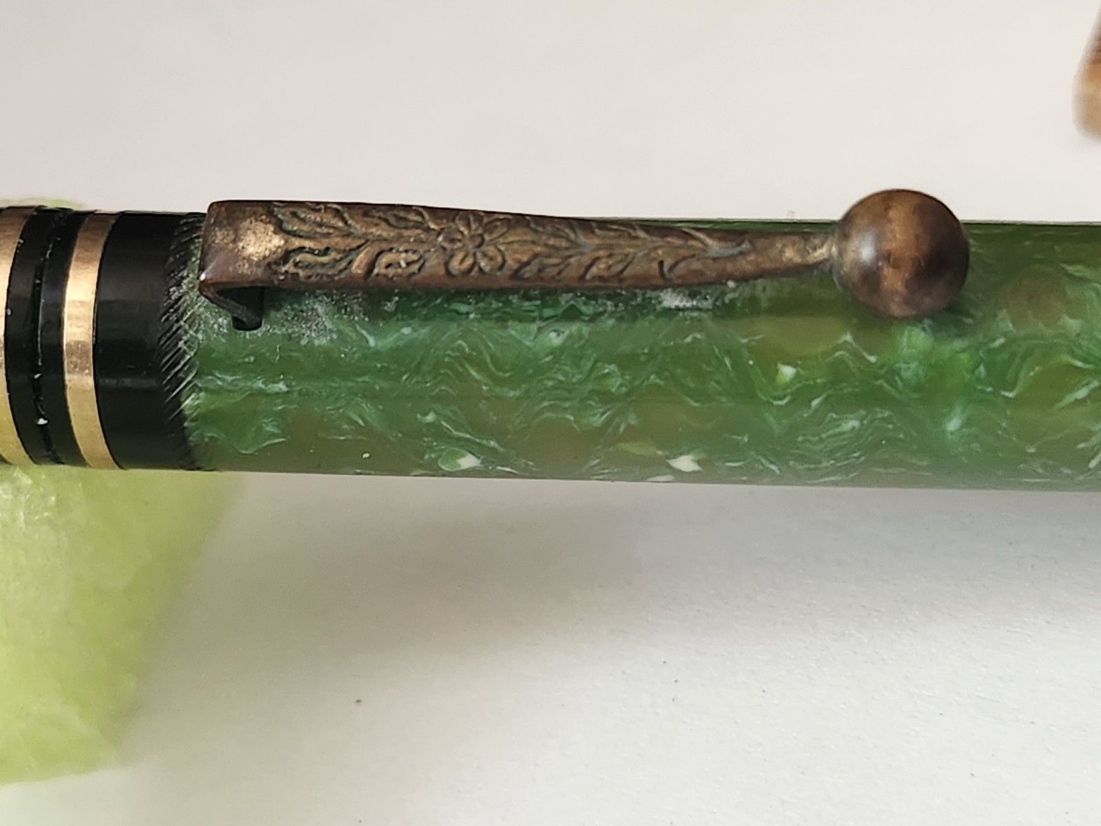 Vtg Faux Mother Of Pearl & Celluloid Pen Thomas D Murphy Co. Red Oak, IA Sample
