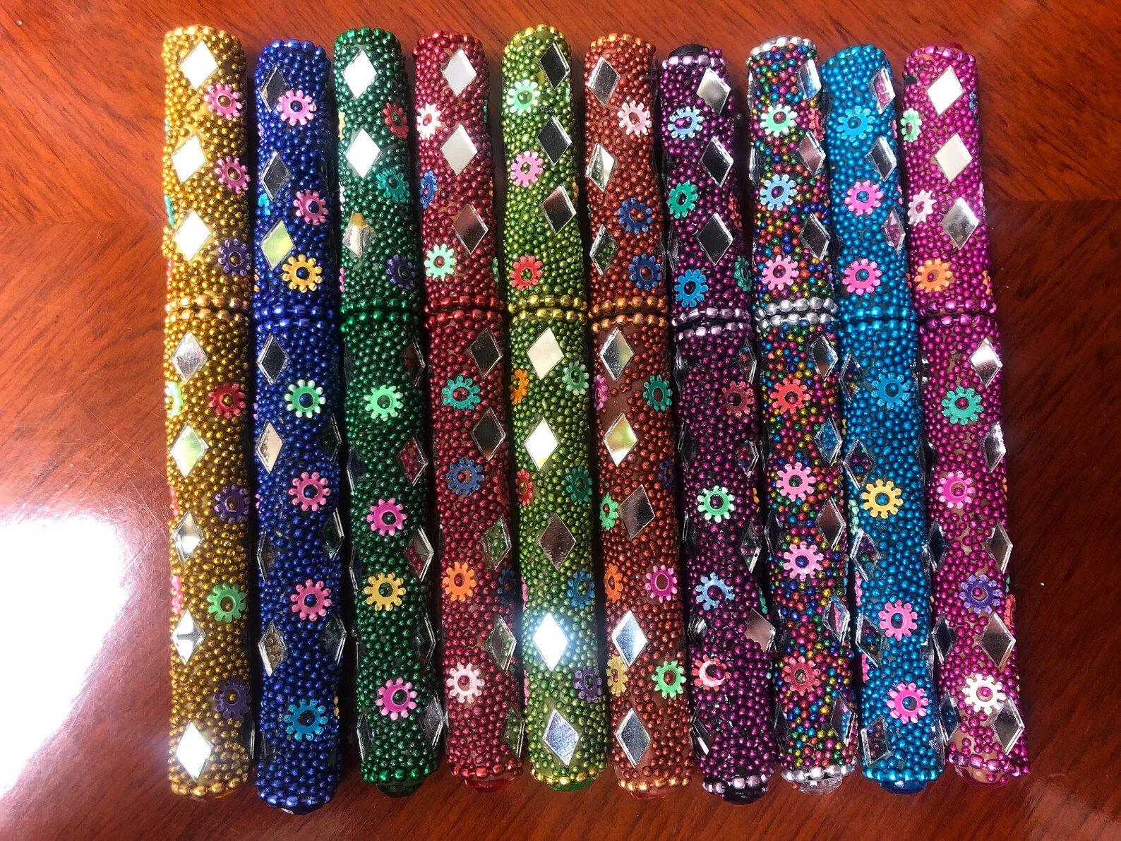 Indian Decorative Arts Set of PCS Decorative 5 inch Multi Color Pens.