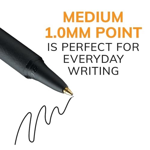 Soft Feel Retractable Ballpoint Pens Point 12 Count (Pack of 1) Black Fine
