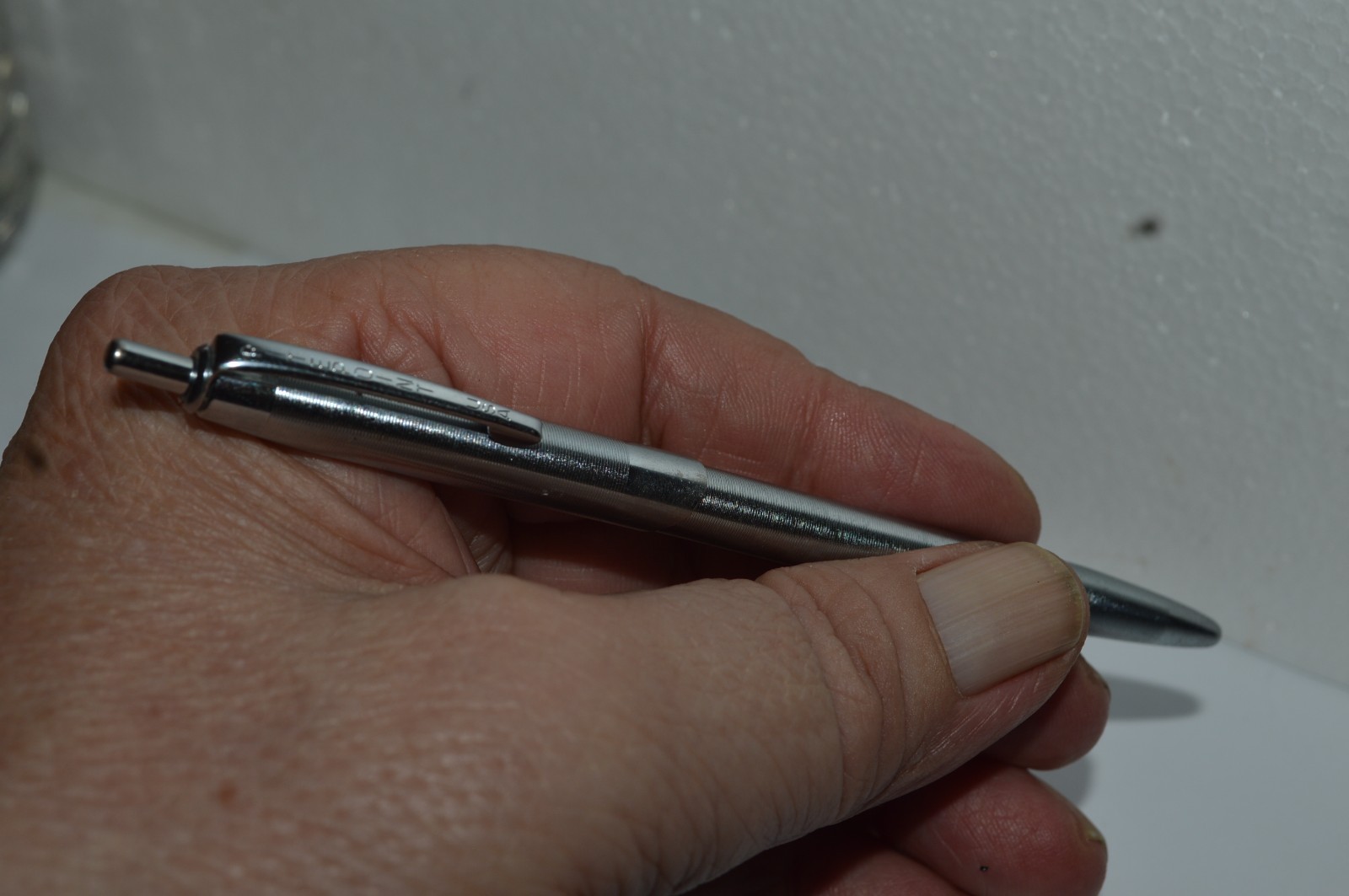 RITEPOINT Ballpoint Pen Grooved Stainless Steel Made in USA Circa 1950’s