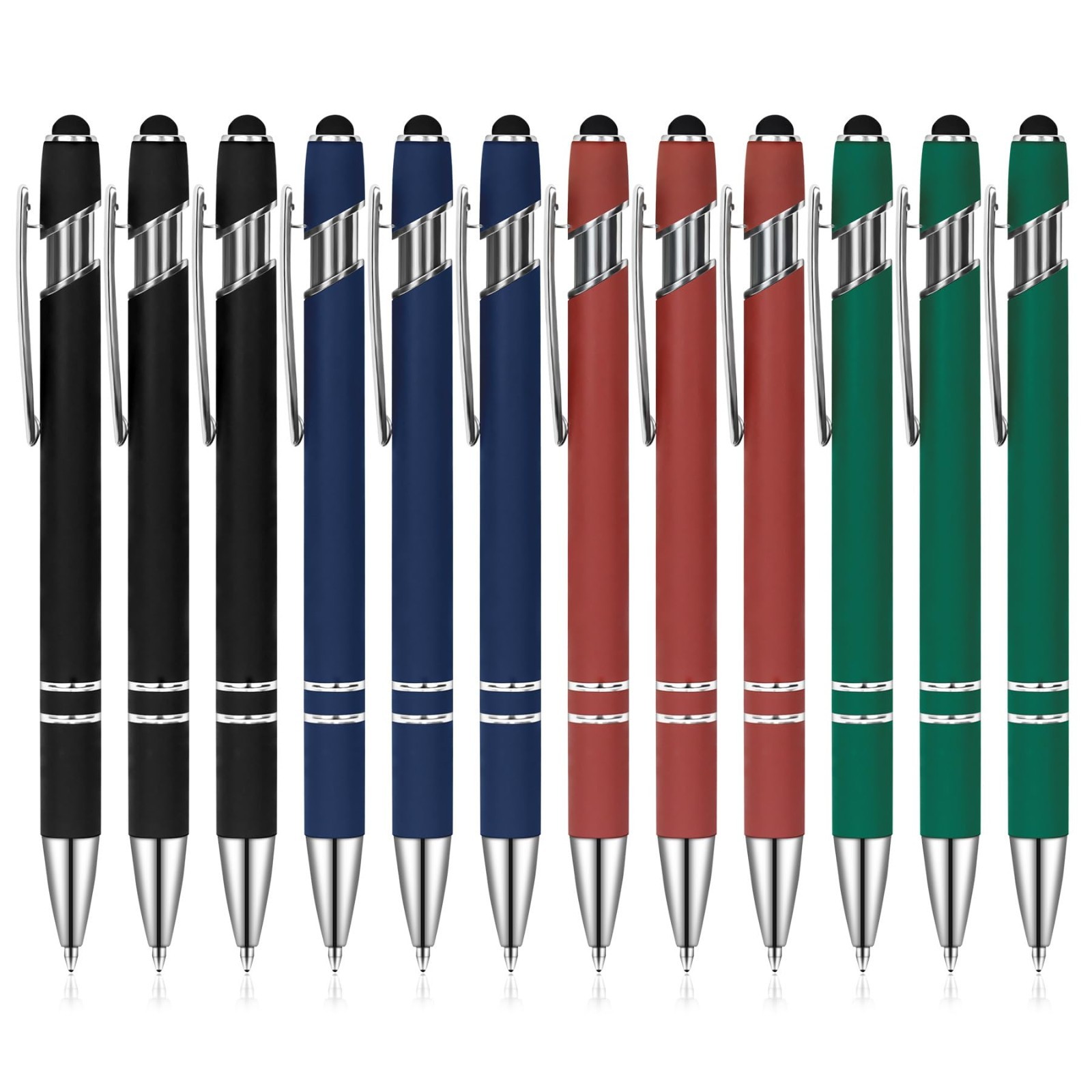 Ballpoint Pens with Stylus Tip, Soft Touch Click Stylus Pen, 2 in 1 Retractable