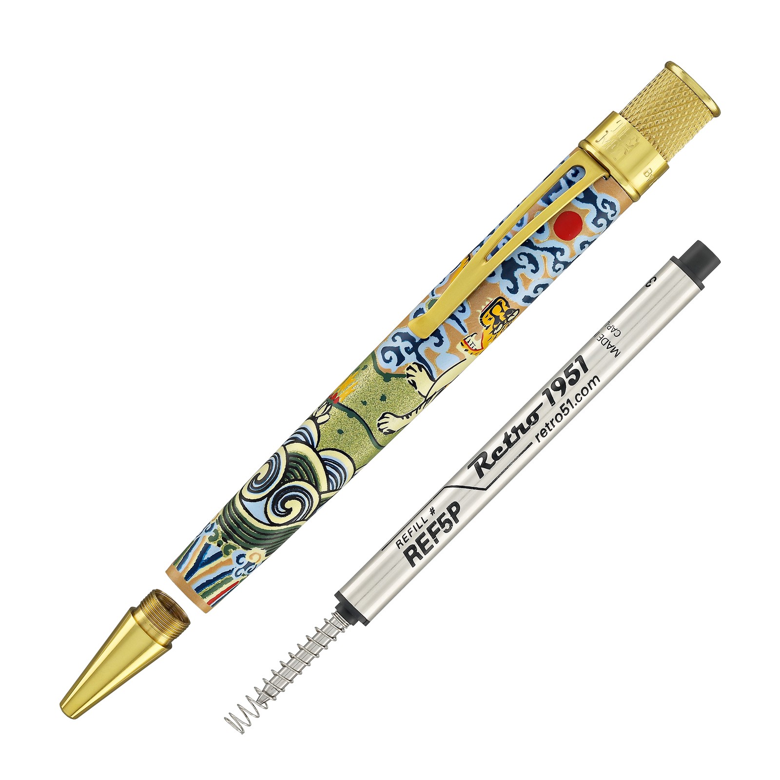 Retro 51 Tornado Metropolitan Rollerball in Chinese Tiger Rank Badge -NEW in Box