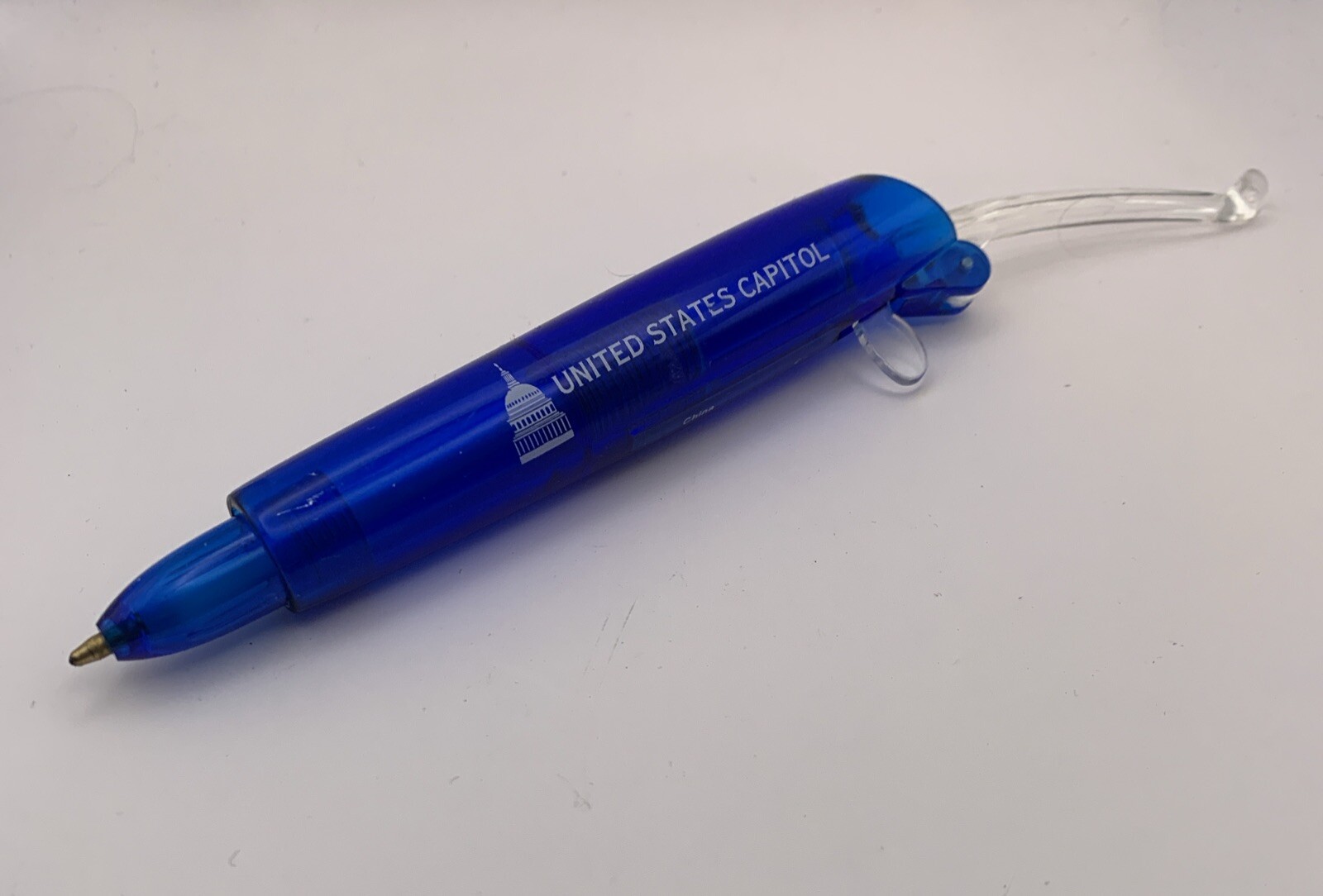 United States Capital Logo Retractable Ink Pen Folding Clip