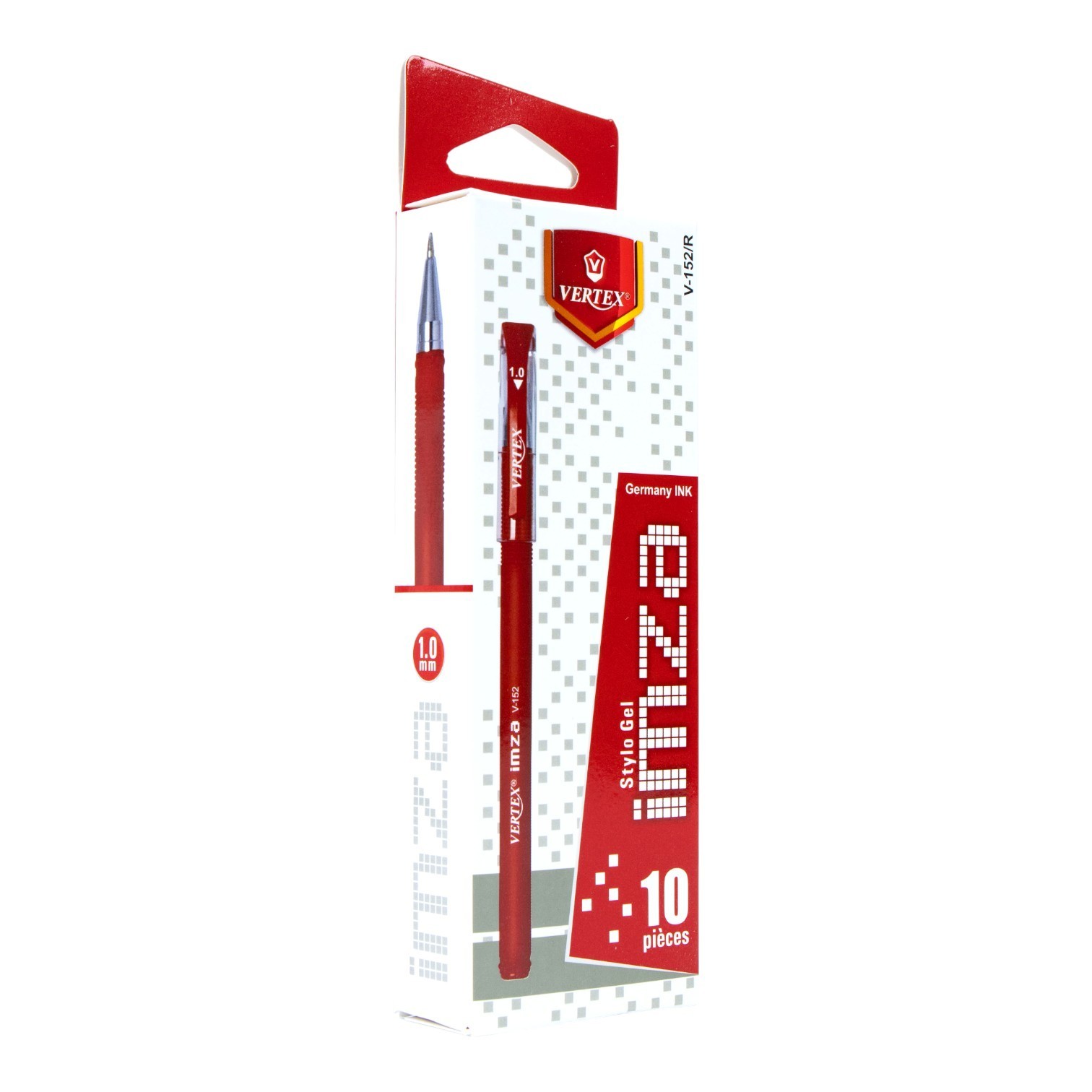 VERTEX IMZA Gel Pens Set 1.0mm Red Germany Ink Bulk 10 Boxes x 10 Pcs (100 Pens)