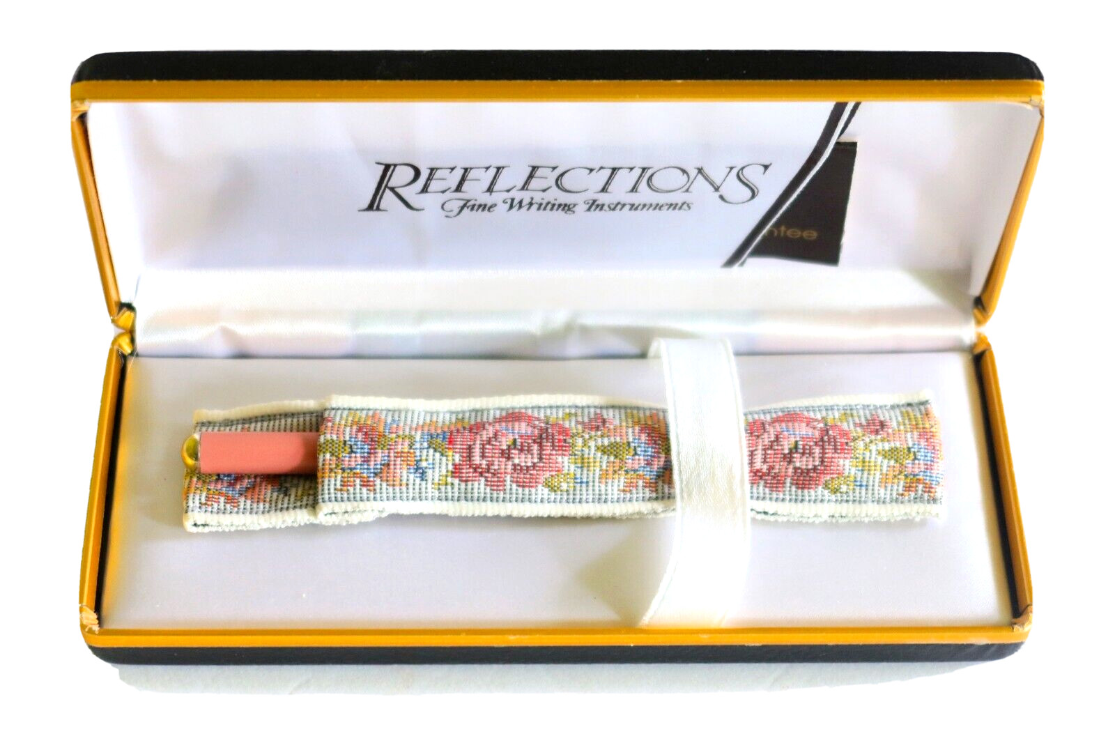 Reflections Rare Pink & Cloth Covering Fine Writing Instruments Ink Pen Works!
