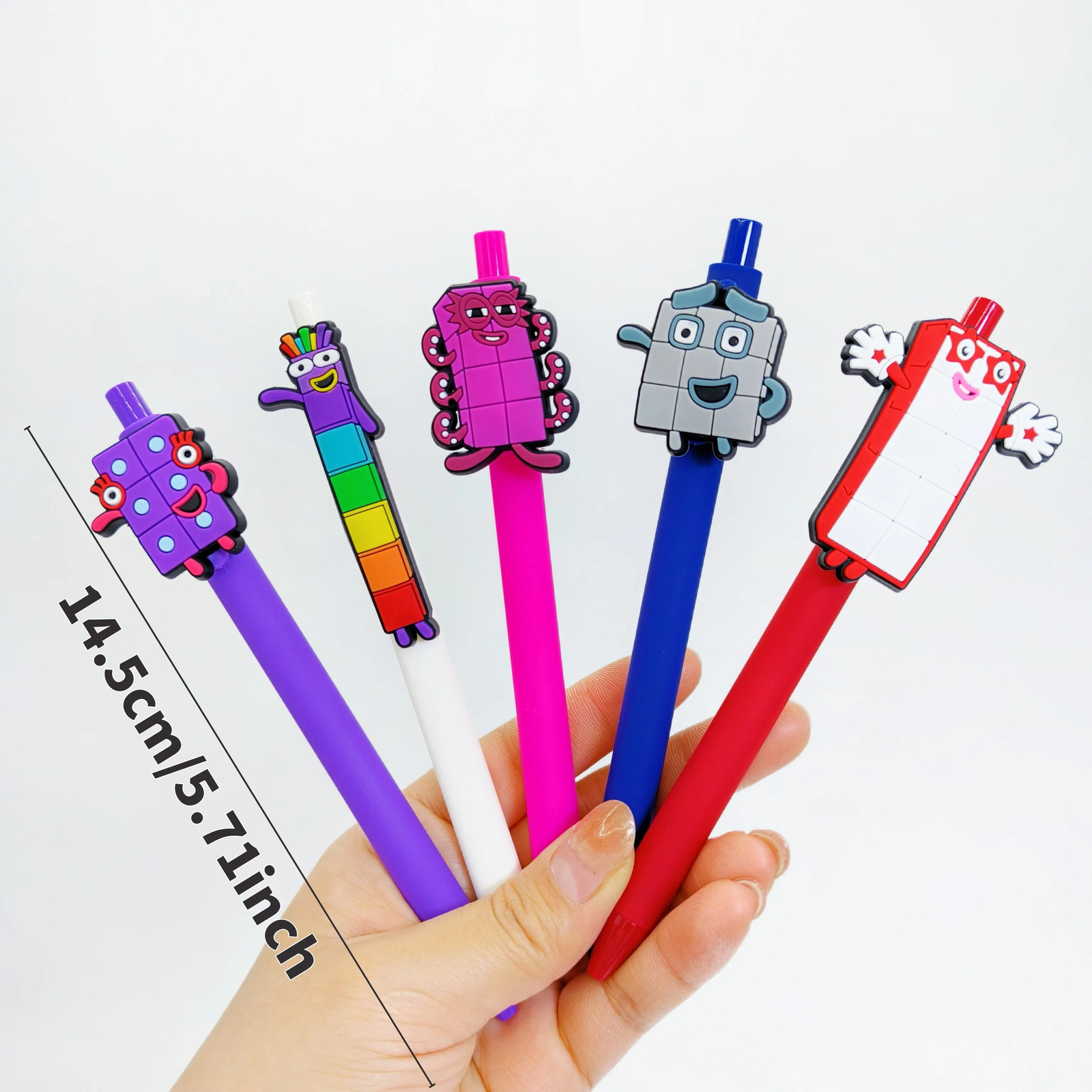 8PCS/12PCS Color Digital Building Block Ballpoint Pen, Block Building Ballpoint