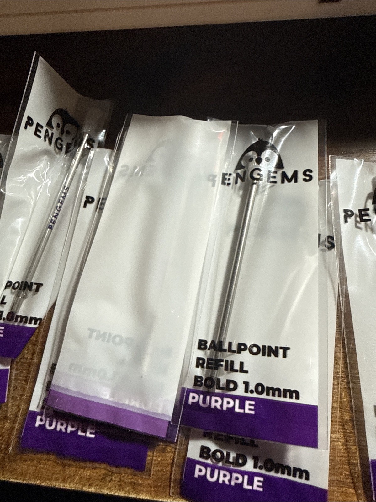 PenGems Pen with Gem – 16 Ball point Refill Bold 1.0MM PURPLE