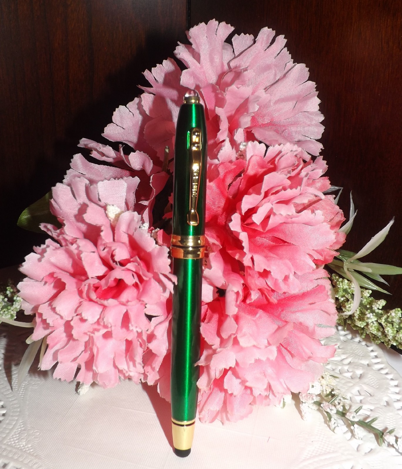 3 in 1 Royale Excel Tech Green Ballpoint Stylus LED Adler Pen (HIGH QUALITY)