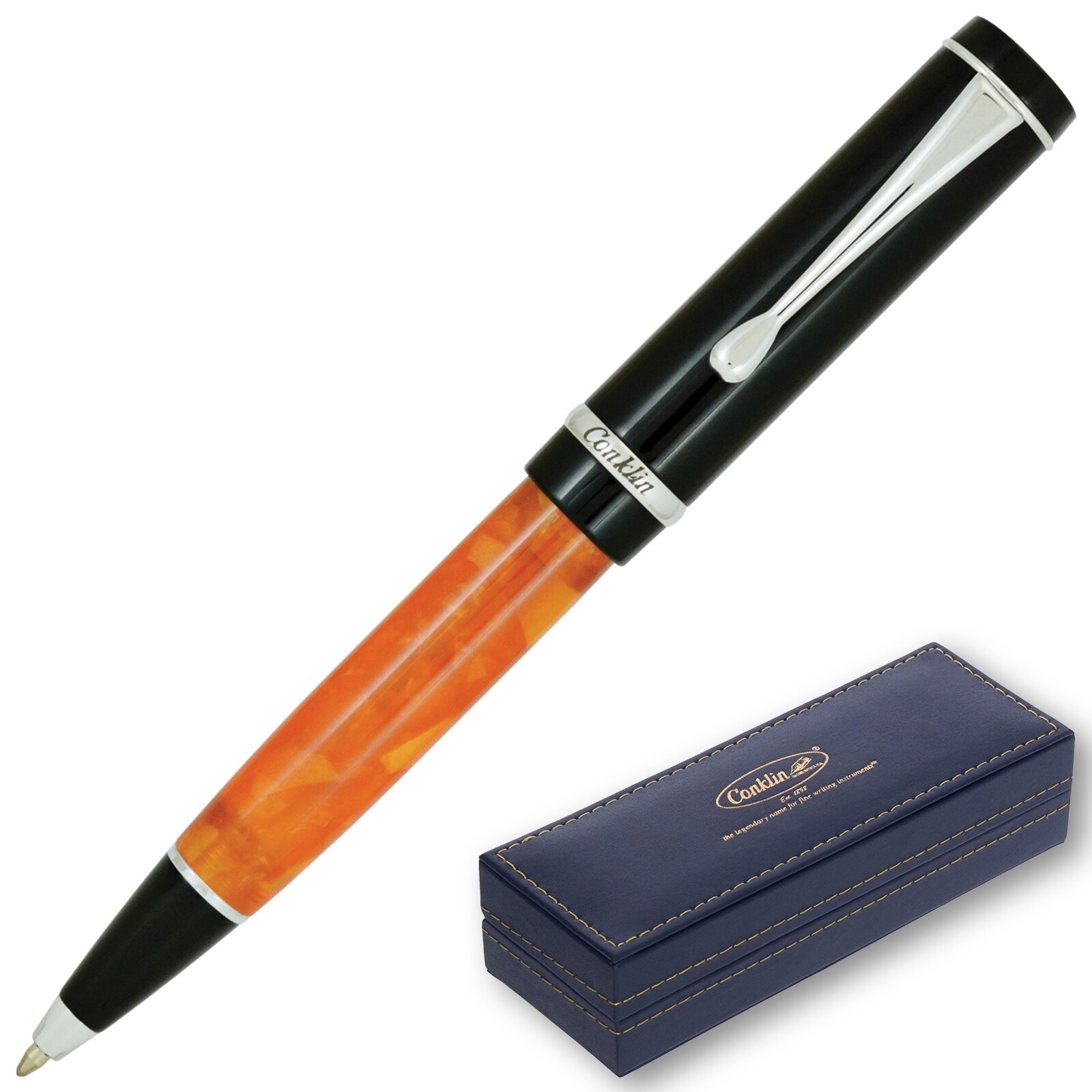 Conklin Duragraph Ballpoint Pen – Orange Nights, With Fine Tip (CK71375)