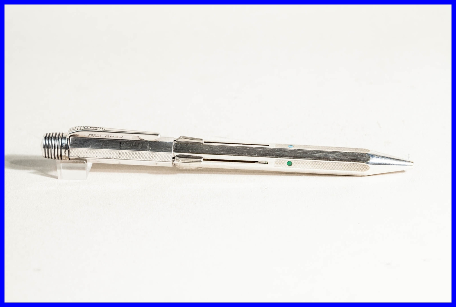 Exclusive 4 color Ballpoint pen 1960s German Design FEND TRUXA Silver plated