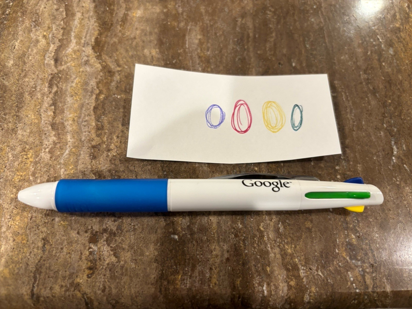 Google branded 4 color pen working!