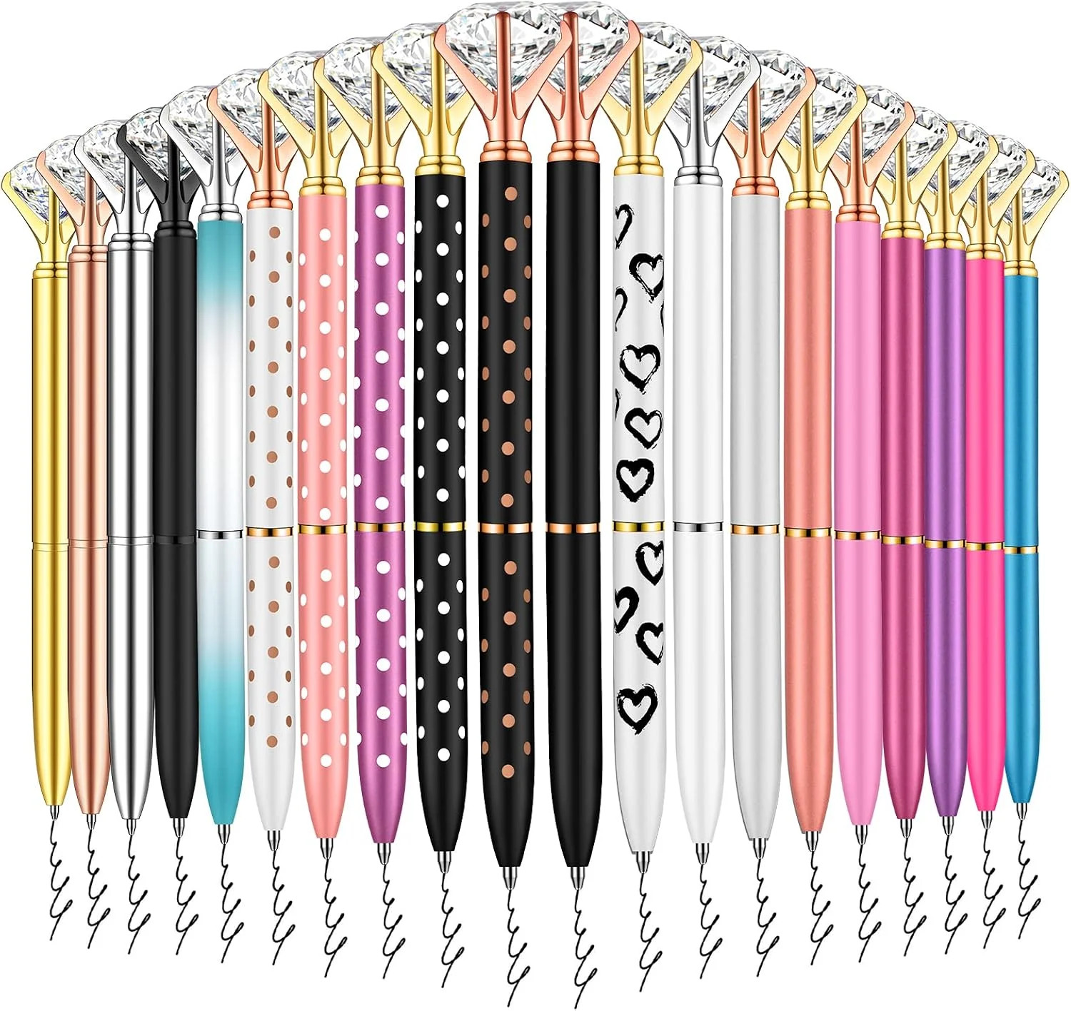 20 Pieces Diamond Pens of Cute Beautiful Ballpoint Pens Crystal Diamond Pen for