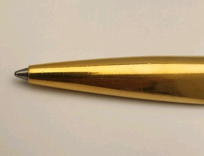 BULGARI Eccentric Gold Plated Ballpoint Pen (used) Long Version Good Condition