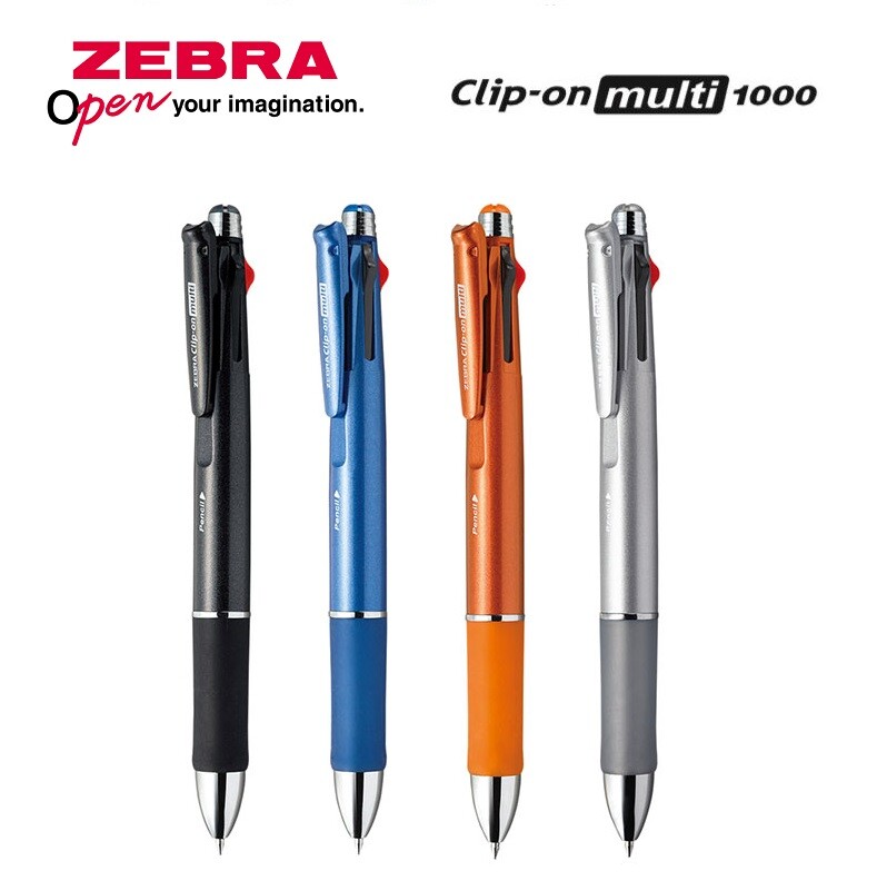 Zebra Clip-on Multi 1000 4Color Ballpoint Pen + Pencil 4Body Color Select