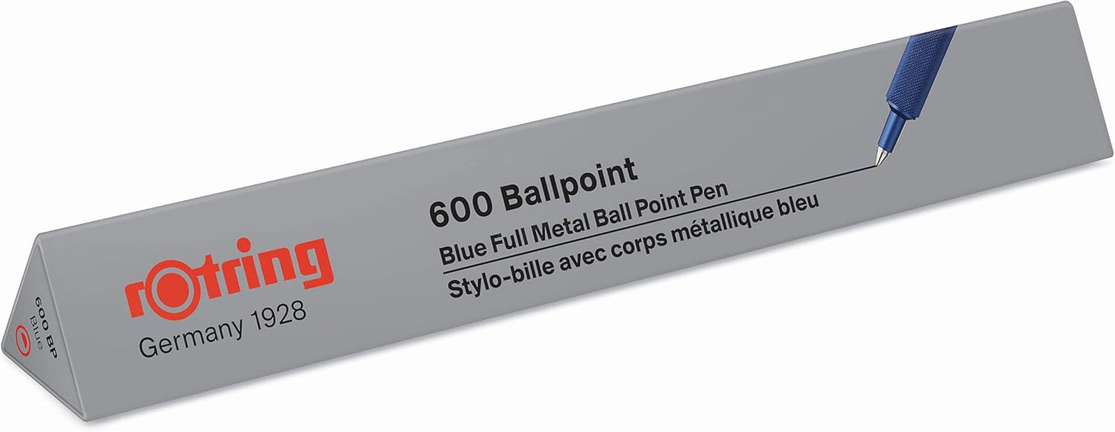 Metal Ballpoint Pen Medium Point Black Ink Blue Barrel Refillable Hex Body