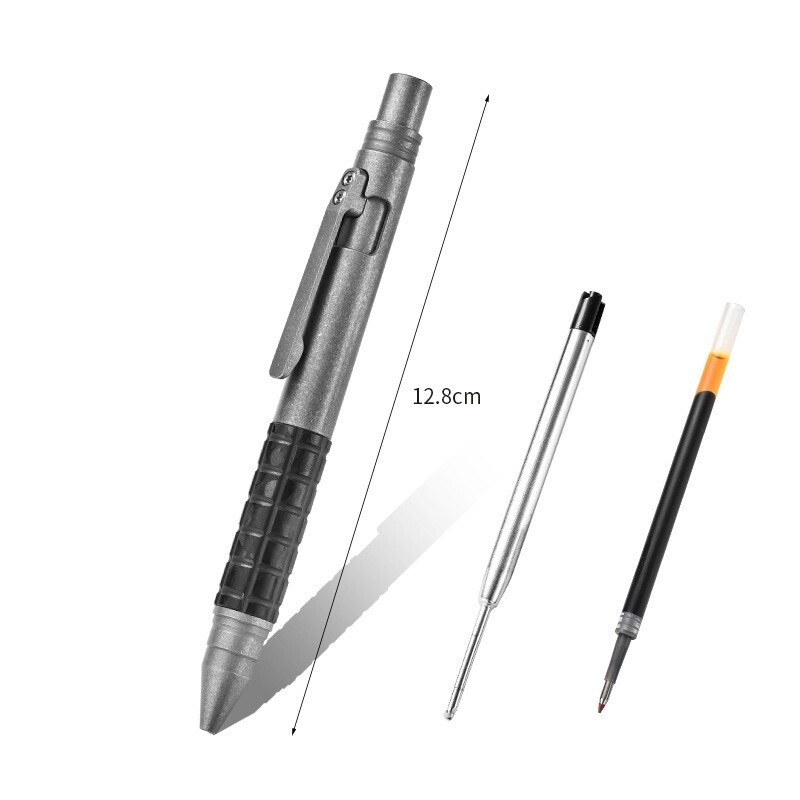 EDC Titanium Carbon Fiber Ballpoint Pen Bolt Action Signature Writing Pocket Pen