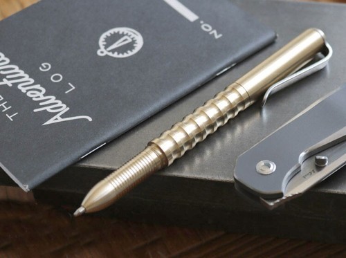 Retro Solid Brass Pocket Ballpoint Pen Signature Pen Portable Outdoor EDC Pen