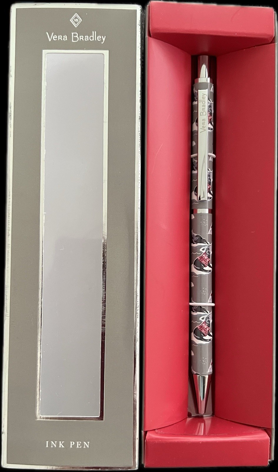 Vera Bradley Ball Point Pen Grey Holiday Prints Seals In Sweaters 🦭