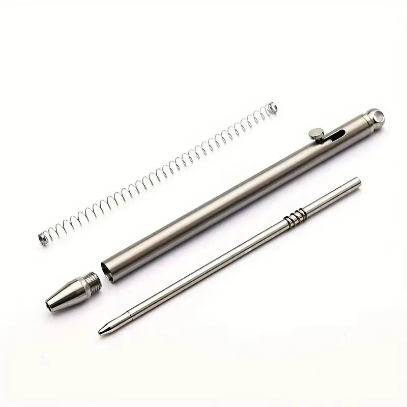 Mini Titanium Keychain Bolt Action Pen Small Travel EDC Ballpoint Signature Pen