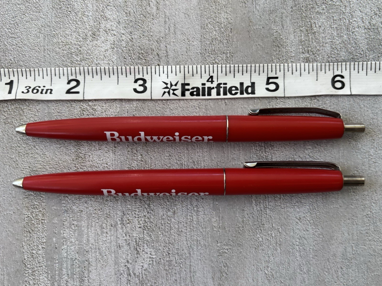 Vintage Budweiser Pens Red & White USA Beer Alcohol Advertising ~Dry Ink~