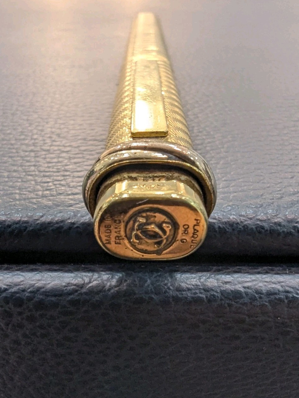 Vintage Cartier Ballpoint Pen Vendome Trinity 18K Gold Finish Textured