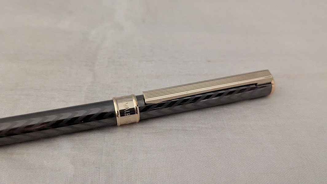 Giovanni Valentino Ballpoint Pen Gold Trim Patterned Barrel with Box